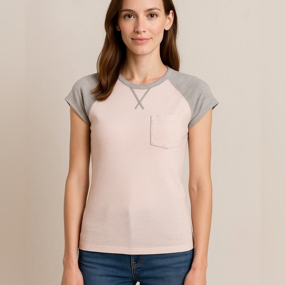 Pink and grey 90s baby T, size small see measurements - Picture 1 of 5